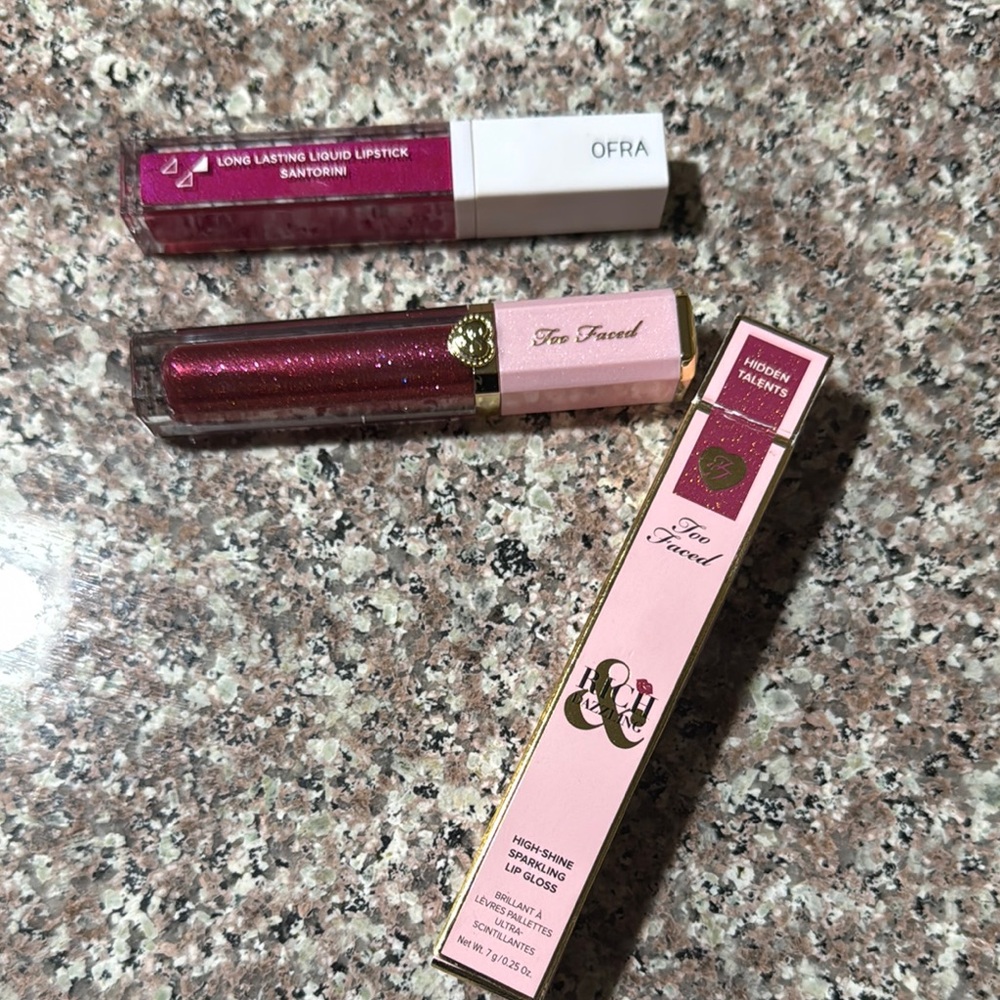 Too Faced High-Shine Sparkling Lip Gloss - Deep Pink